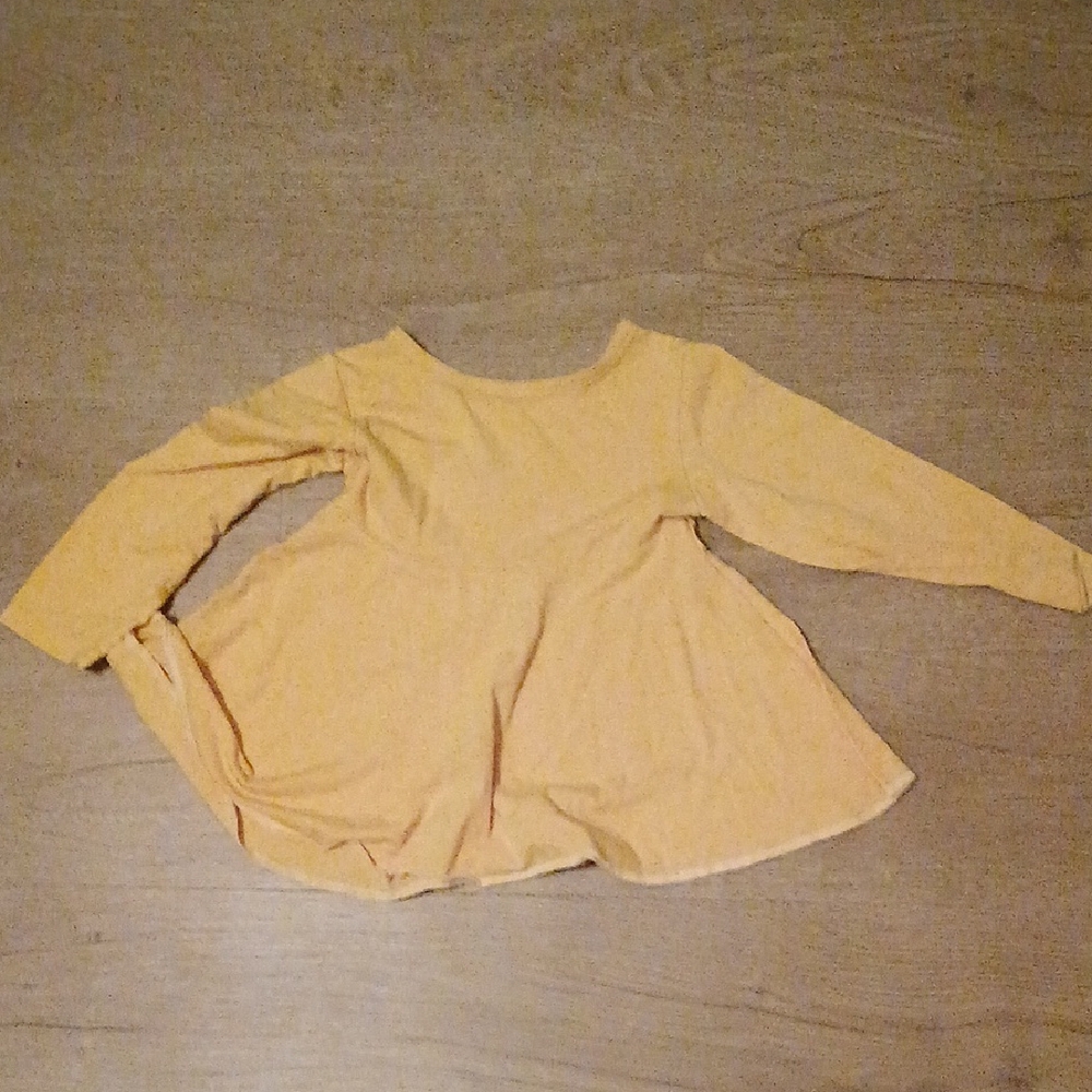 Yellow Long Sleeve Peplum Top - Picture 2 of 3